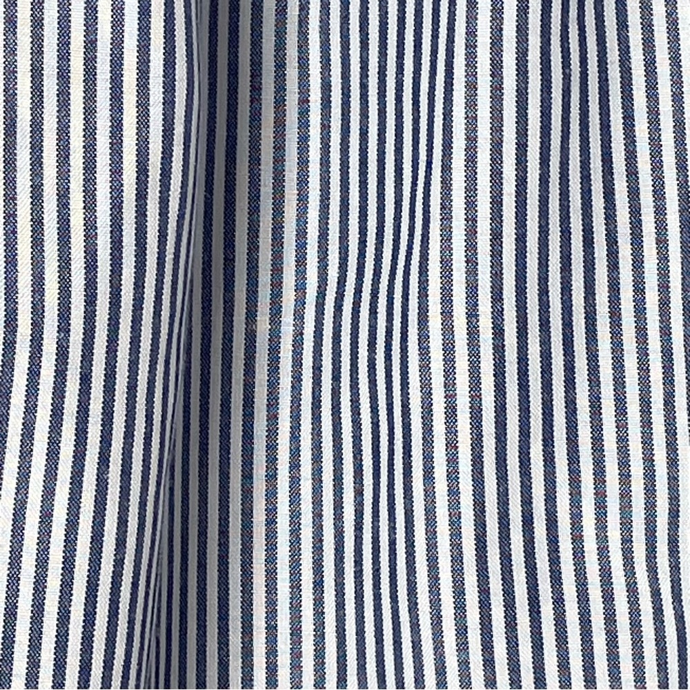 Hem & Thread Summer Stripe A-Line Raw Seams Lace Detail Sz L - Picture 4 of 8
